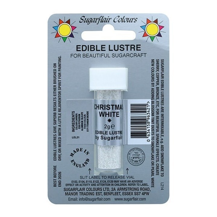 Sugarflair Lustre Dusting Colour - Christmas White