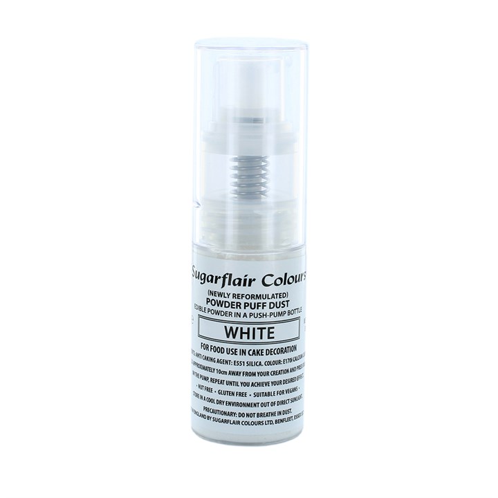 Sugarflair White Edible Glitter Pump Spray - 30ml - E171 Free