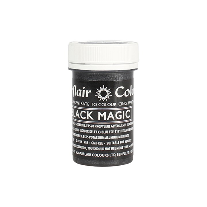 Sugarflair Satin Food Colouring Paste - Black Magic - 25g
