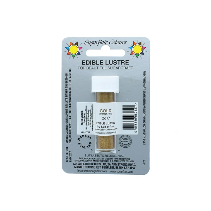 Sugarflair Titanium Free Gold Lustre 2g