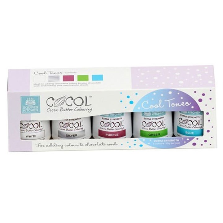 Squires Cocol Chocolate Colourings Set - Cool Hues