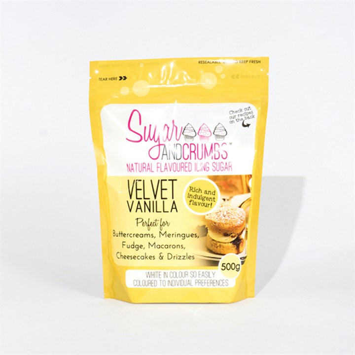 Sugar & Crumbs Natural Flavoured Icing Sugar - Velvet Vanilla - 500g