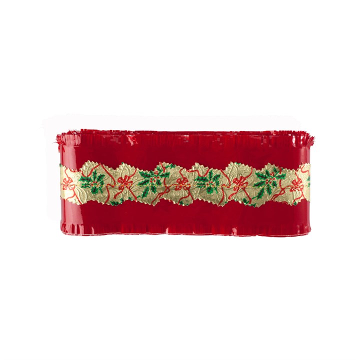 Christmas Frill, Holly Red And Gold