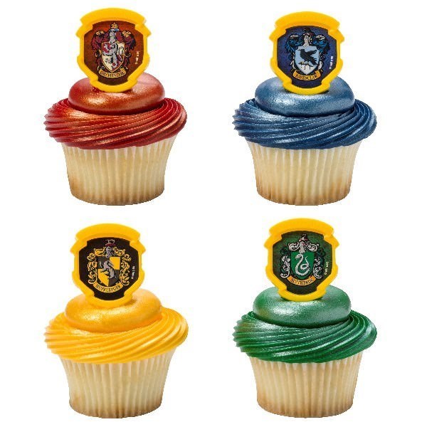 Harry Potter Hogwarts Houses Cupcake Ring Decorations - Box of 144