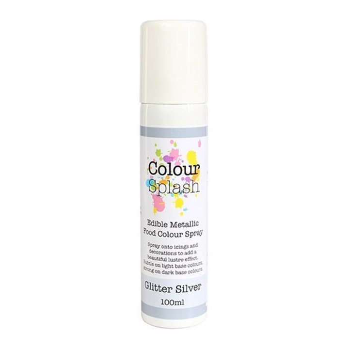 Colour Splash Food Colour Spray - Metallic - Glitter Silver - 100ml