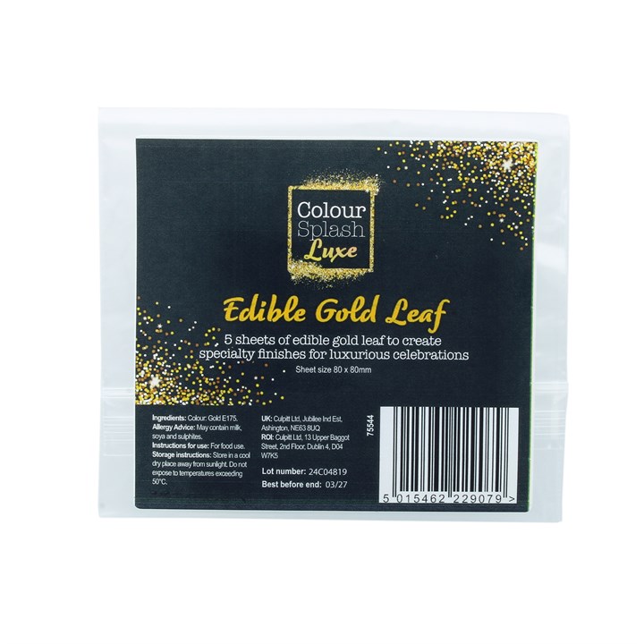 Colour Splash Luxe - 5 Sheets - Gold Leaf 80mm