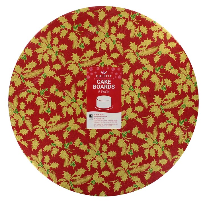 Red Selection Christmas Cake Boards - 254mm (10