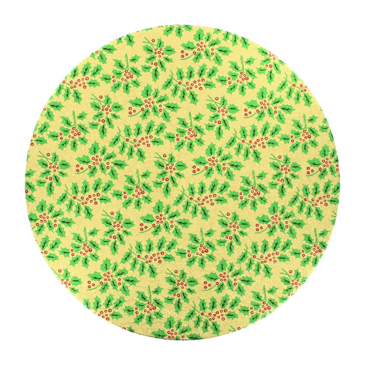 10" Double Thick Round Gold Holly Cake Card 5PK