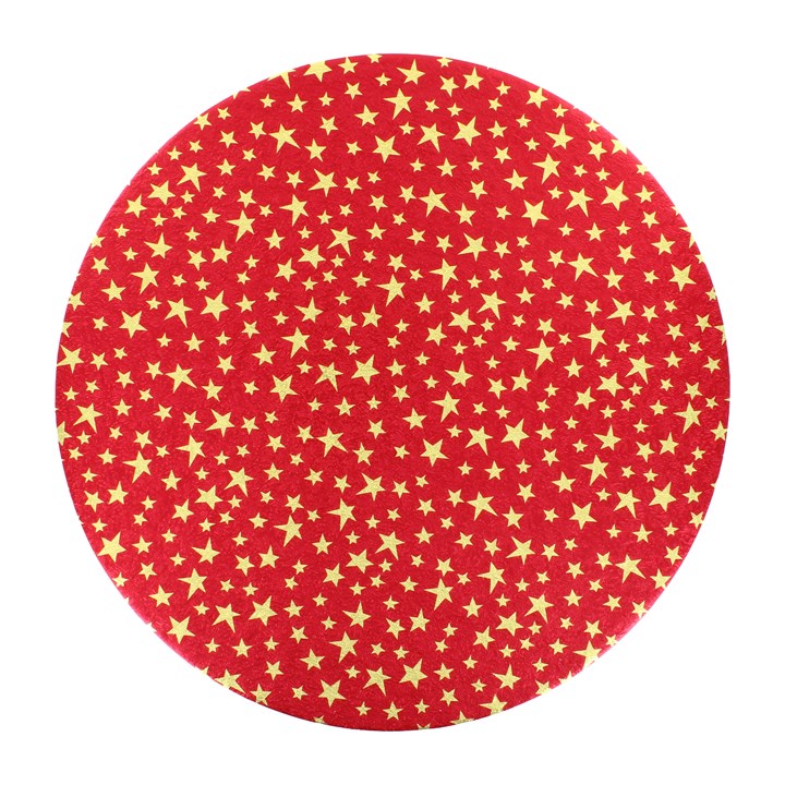 10" Double Thick Round Red/Gold Star Cake Card 5PK