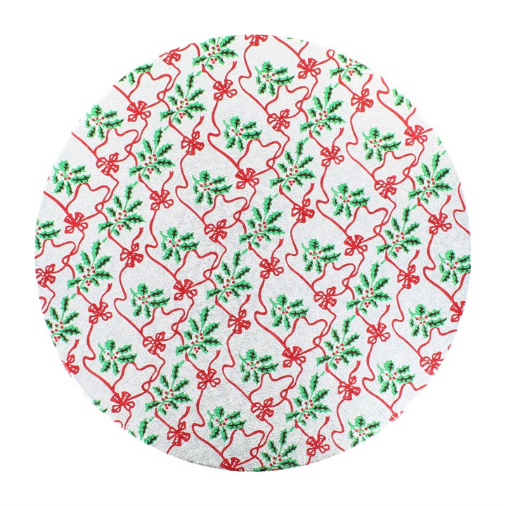 10" Double Thick Round Silver/Red Bow Cake Card 5PK