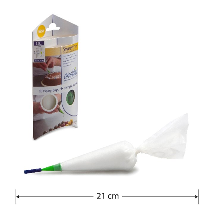 Sweetliner 21" Disposable Piping Bag with Nozzle - Pack of 10