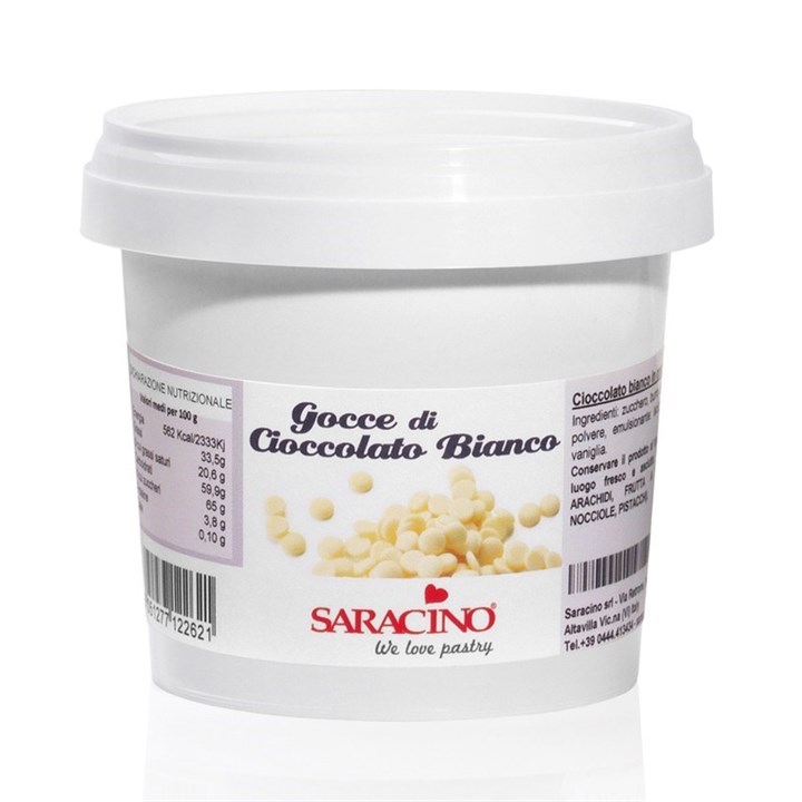 Saracino White Chocolate Drops - 250g - SALE