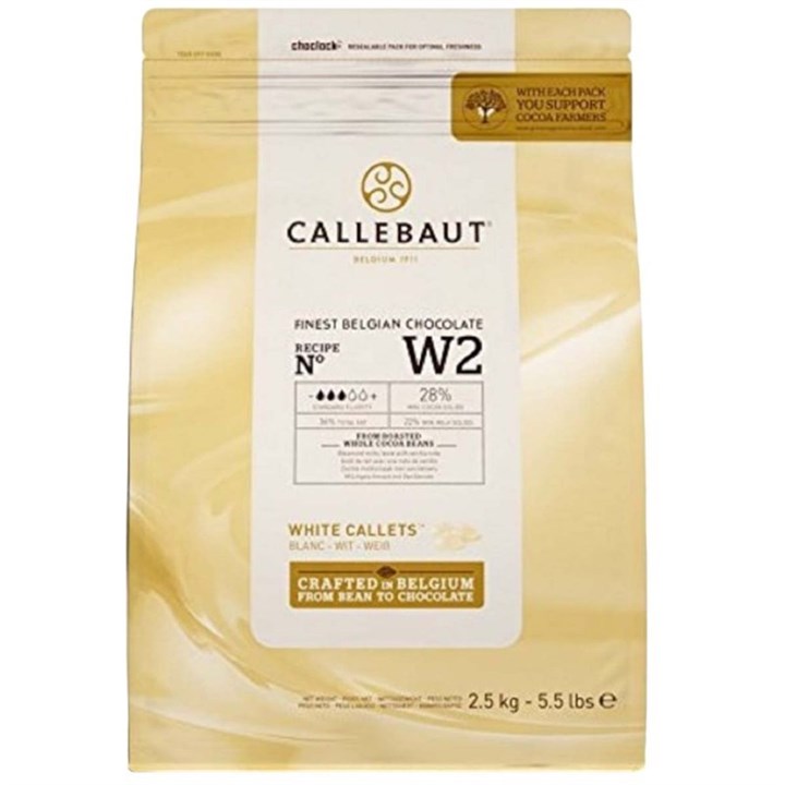 Callebaut Belgian White Chocolate Chips - 2.5kg
