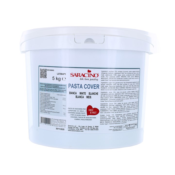 Saracino Cover Sugar paste - White 5kg
