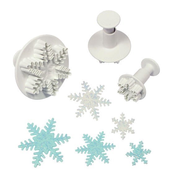 PME Snowflake Plunger Christmas Cutter - Set of 3
