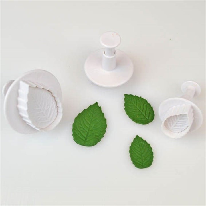 Cake Star Rose Leaf Plunger Cutters - Set of 3