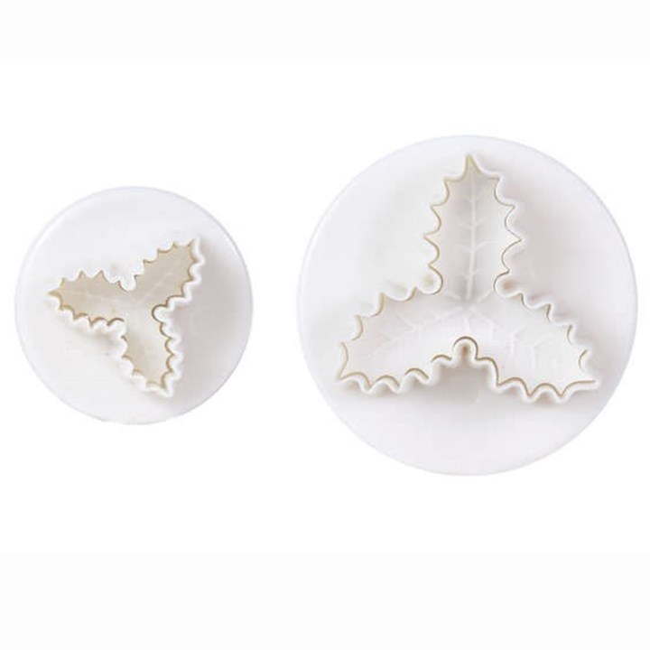 Cake Star Triple Holly Plunger Cutters - Set of 2