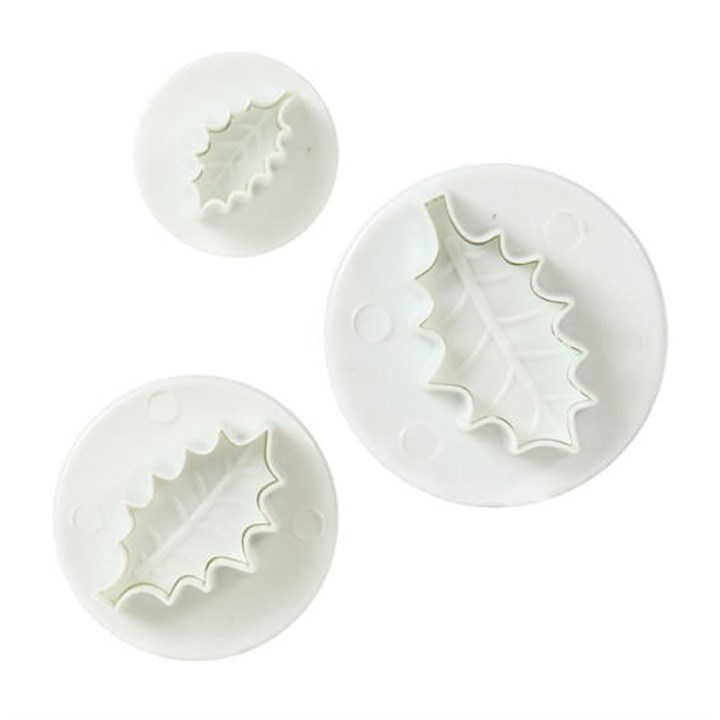 Cake Star Holly Leaf Plunger Cutter - Set of 3