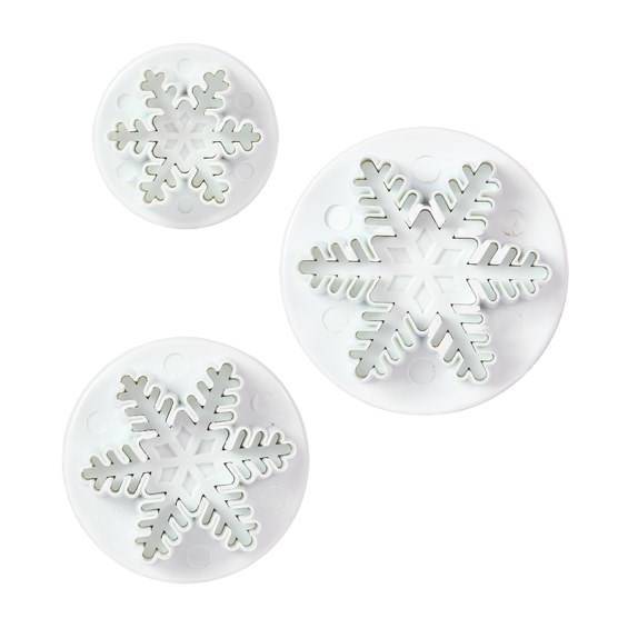 Cake Star Snowflake Plunger Cutters - Set of 3