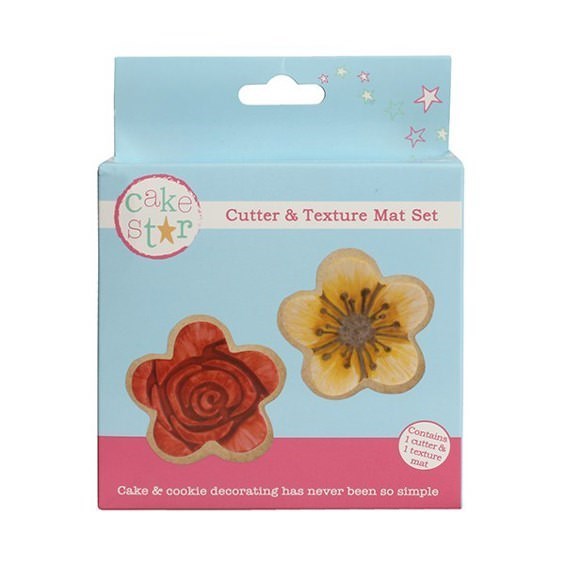 Cake Star Cutter & Texture Mat Set - Flowers