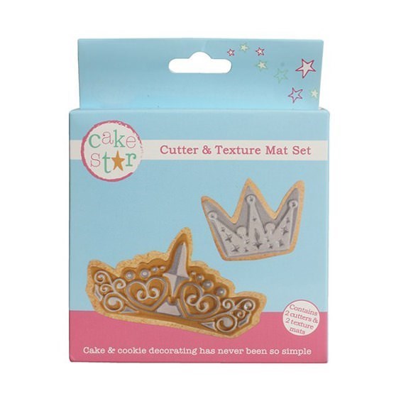 Cake Star Cutter & Texture Mat Set - Crowns