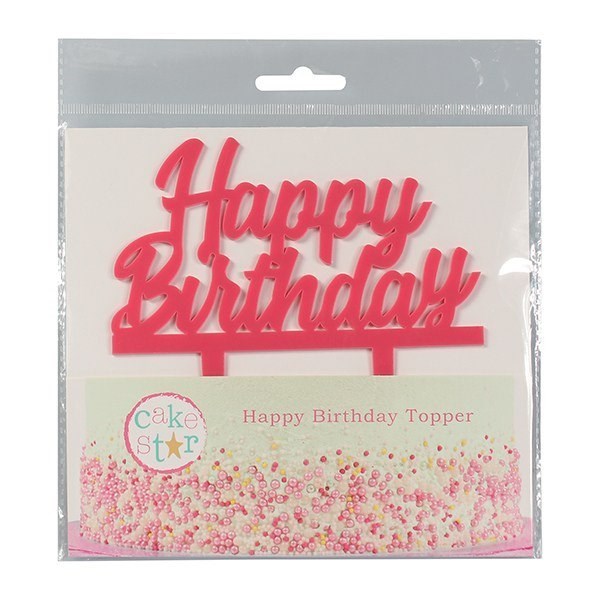 Cake Star Pink Happy Birthday Cake Topper