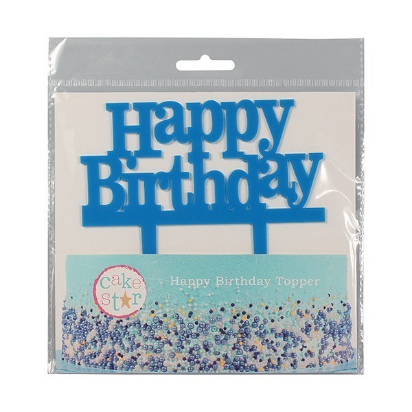 Cake Star Blue Happy Birthday Cake Topper
