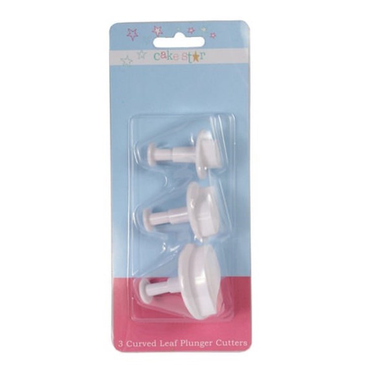 Cake Star Plunger Cutter - Curved Leaf - Set of 3