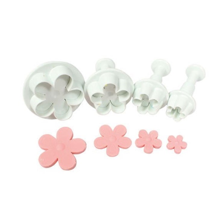 Cake Star Plunger Cutter - 5 Petal - Set of 4