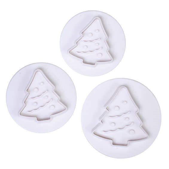 Cake Star Christmas Tree Plunger Cutters - Set of 3