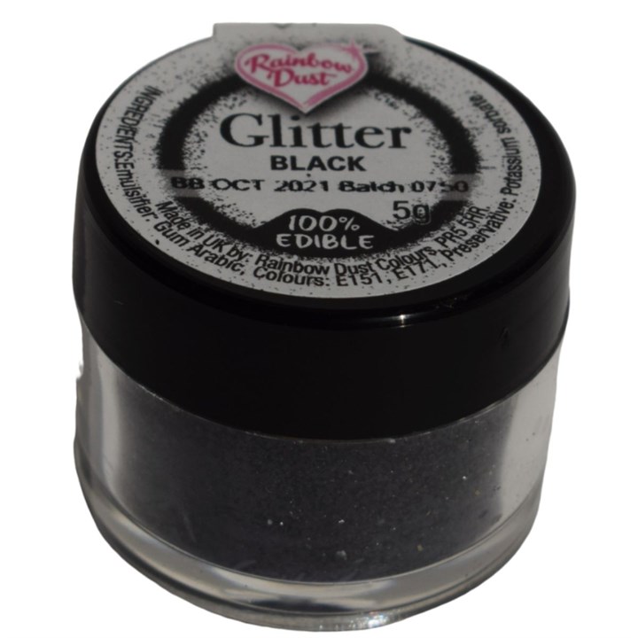 Rainbow Dust Edible Glitter - Black - 5g