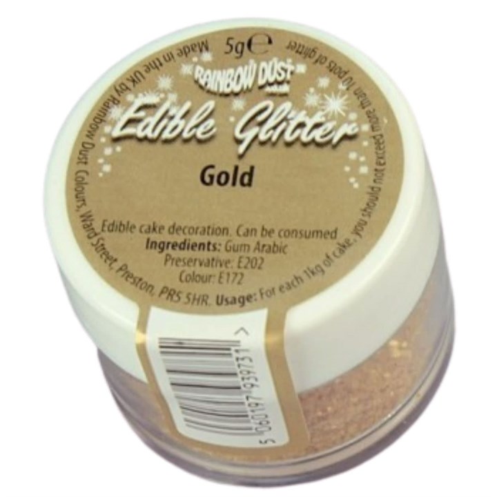 Rainbow Dust Edible Glitter - Gold -5g -Sale
