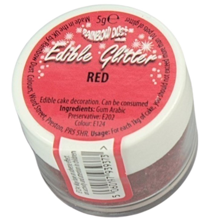 Rainbow Dust Edible Glitter - Red - 5g