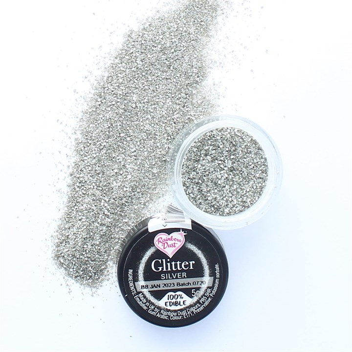 Rainbow Dust Edible Glitter - Silver - 5g
