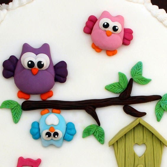 Katy Sue Sugar Buttons Silicone Sugarcraft Mould - Owls