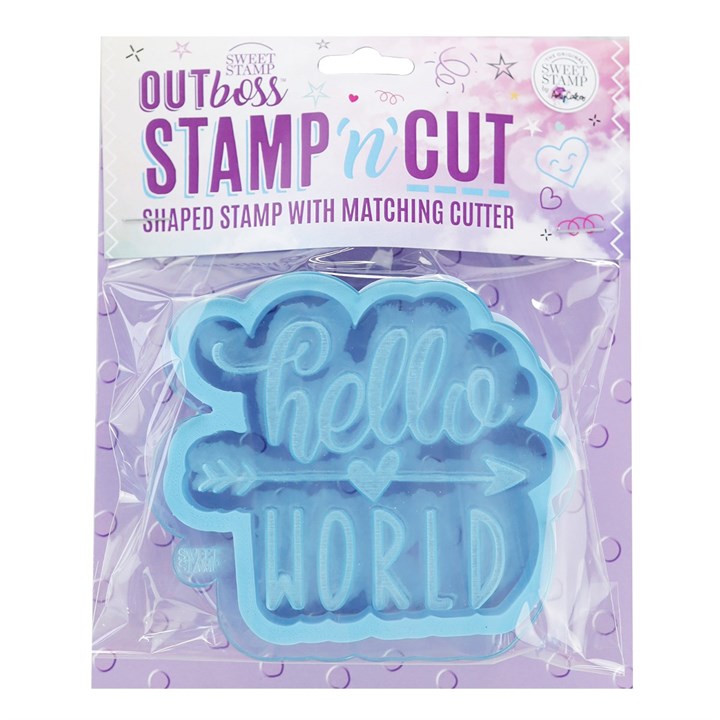 Sweet Stamp Hello World OUTboss Stamp n Cut Set