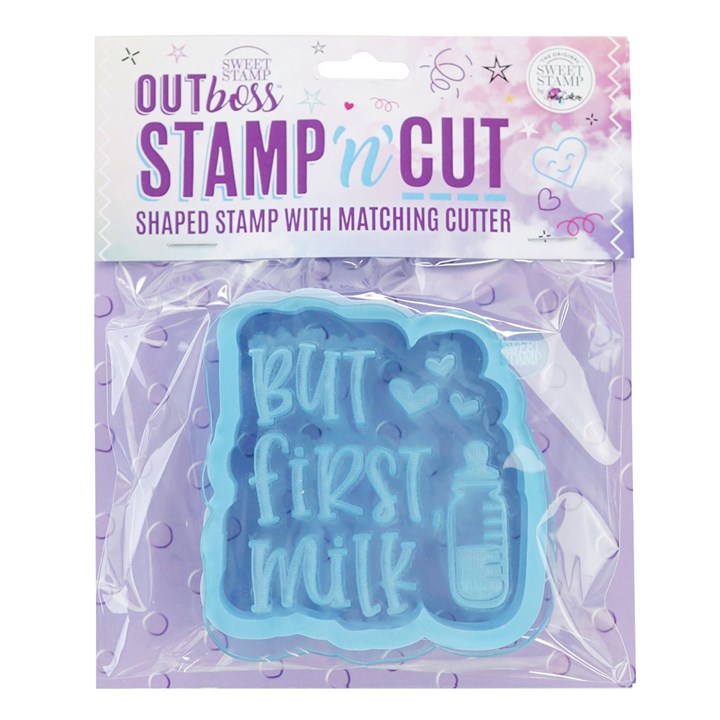 Sweet Stamp But First, Milk OUTboss Stamp n Cut Set