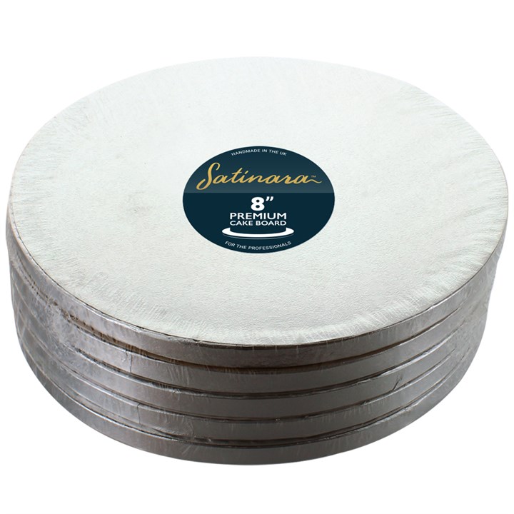 5 Satinara Round Cake Boards 8"