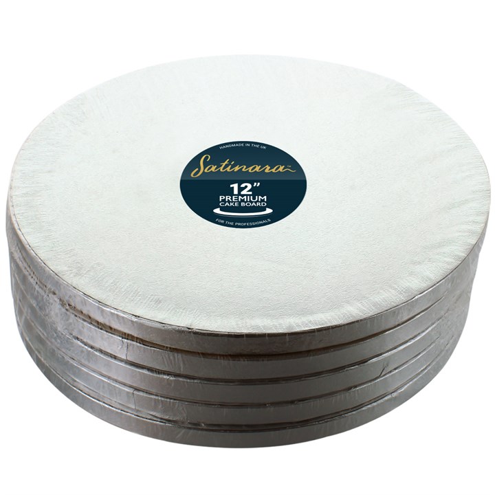 5 Satinara Round Cake Boards 12"