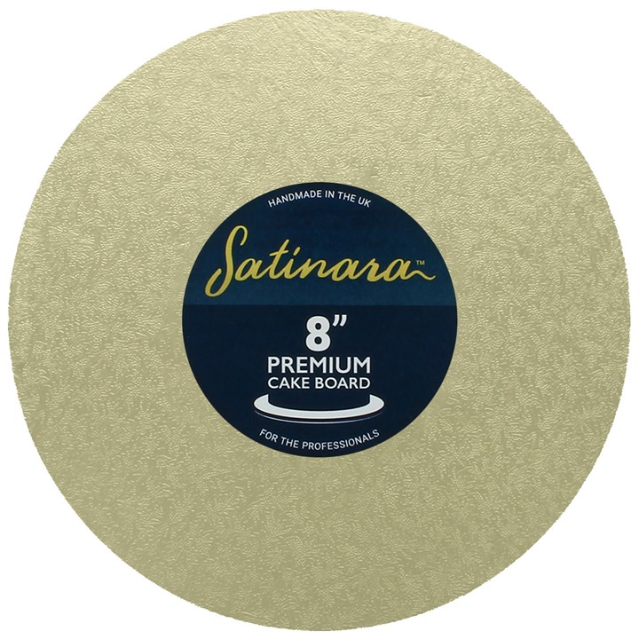 8" Pale Gold Satinara Round Cake Board - Single