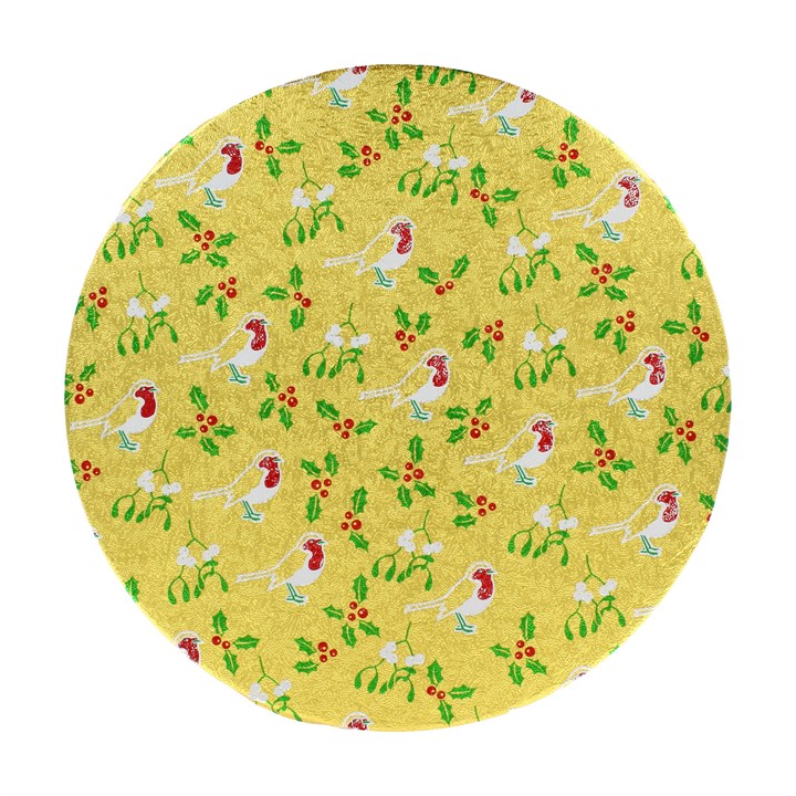 8" Double Thick Round Gold Robin Cake Card 5PK
