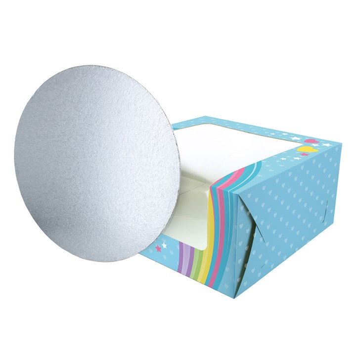 Rainbow 10" Windowed Cake Box and 3mm Cake Card From Baked With Love