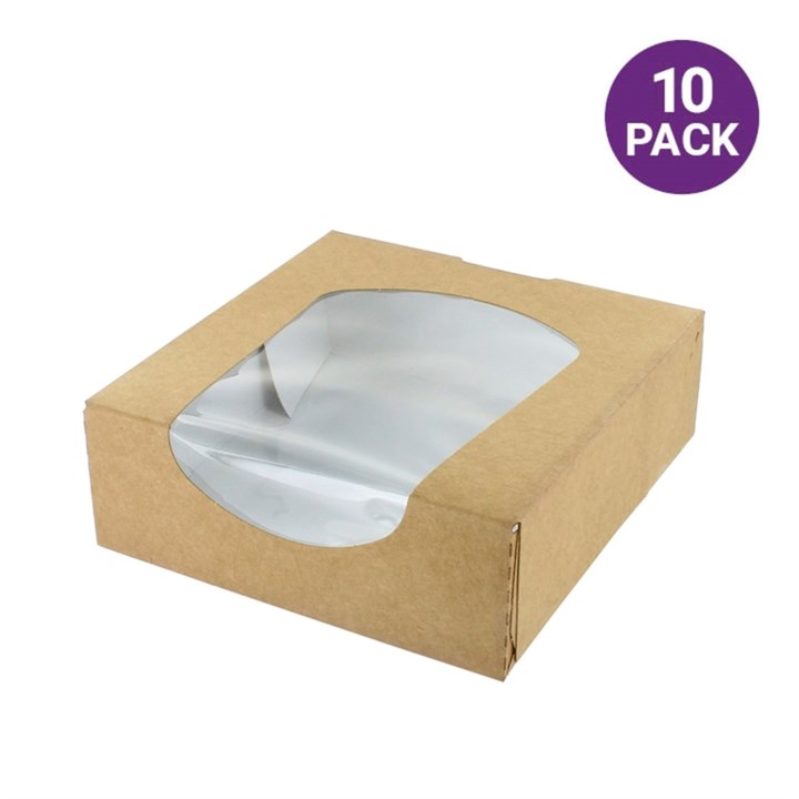 Small Kraft Brown Window Pop-Up Box - 10 Pack