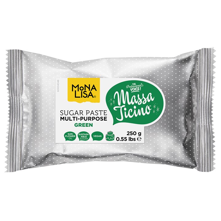 Massa Ticino by Mona Lisa Multi-Purpose Sugar Paste -Green -250g