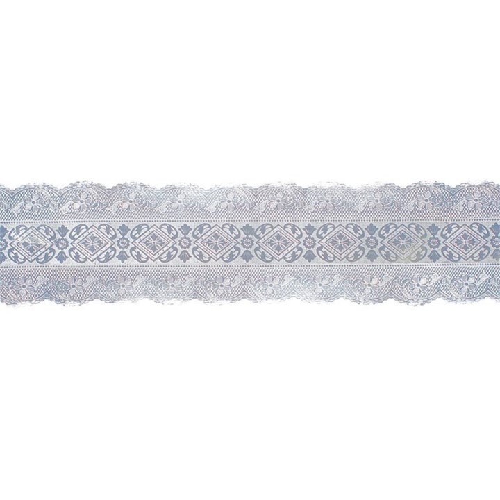 Silver Coloured Embossed Cake Band - 64mm x 100m