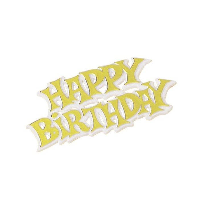 Happy Birthday Gold Motto Cake Decoration - Box of 50