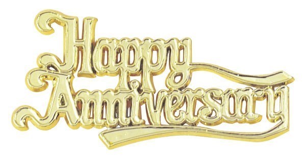 Happy Anniversary Gold Coloured Motto