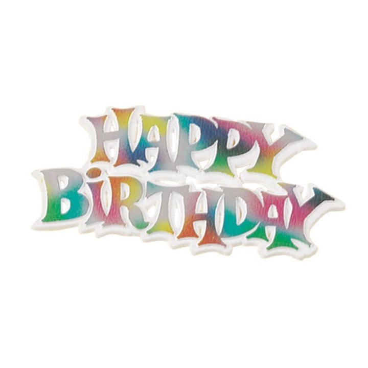 Happy Birthday Rainbow Motto Cake Decoration - Box of 50