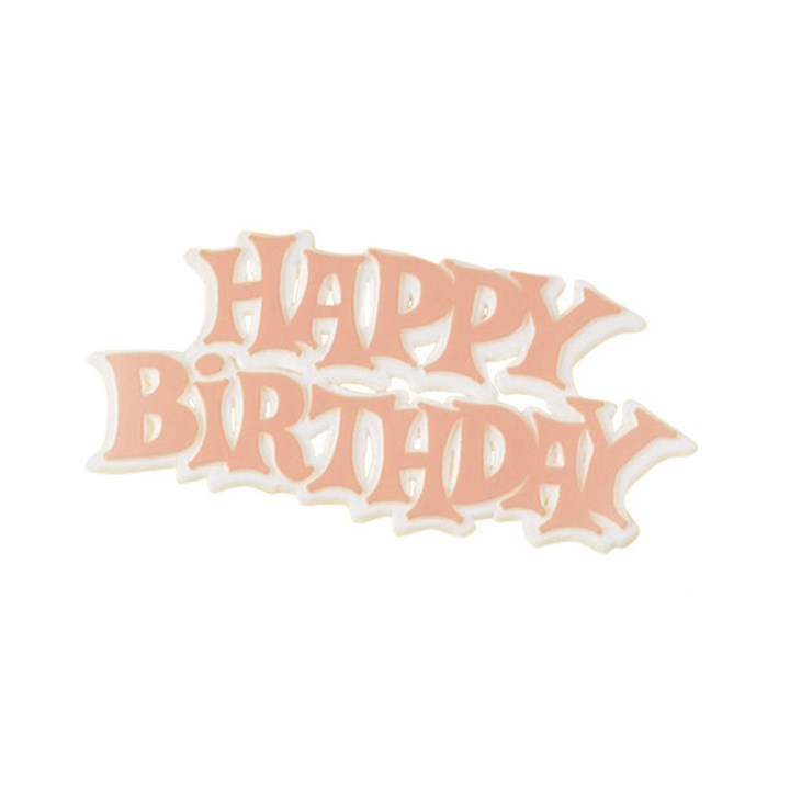 Happy Birthday Pink Motto Cake Decoration - Box of 50