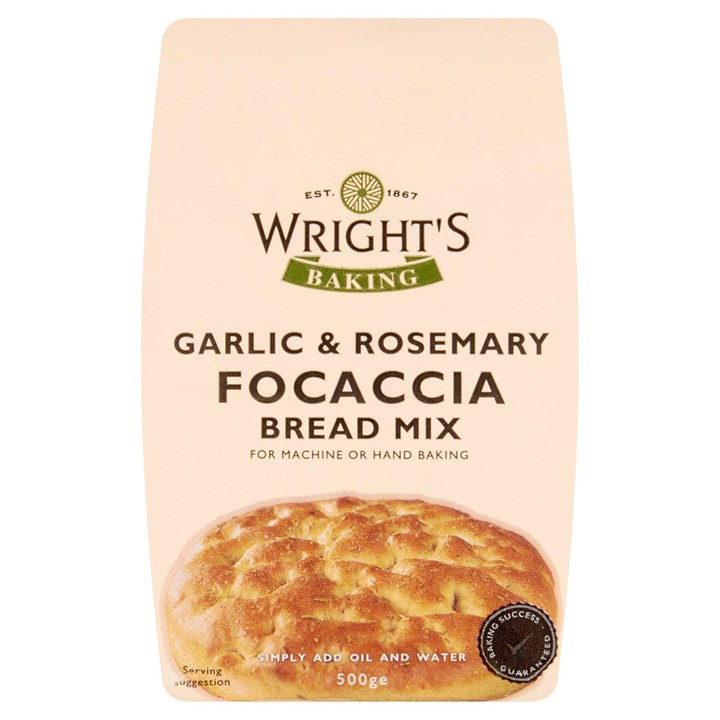 Wrights Garlic & Rosemary Focaccia Bread Mix - 500g